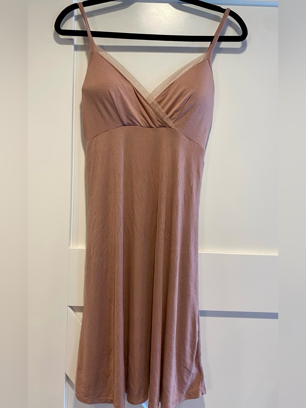 stars above dusty Mauve nightgown with V-Neck size medium